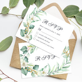 Elegante Watercolor Greenary Eucalyptus RSVP Card