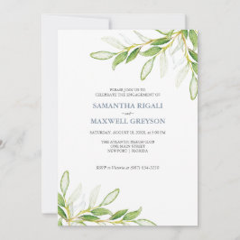 Elegante Watercolor Greenerity Engagement Party