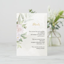 Elegante Watercolor Grüne Weiße Blume Hochzeit