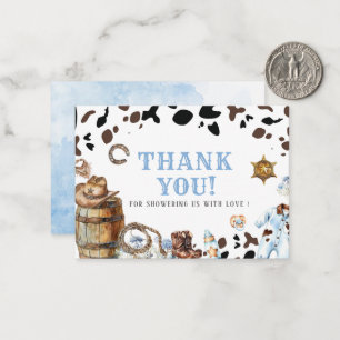 Elegante Watercolor Kleiner Cowboy Rodeo Country B Mitteilungskarte