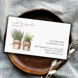 Elegante Watercolor Kräuterkunde-Pflanze Visitenkarte