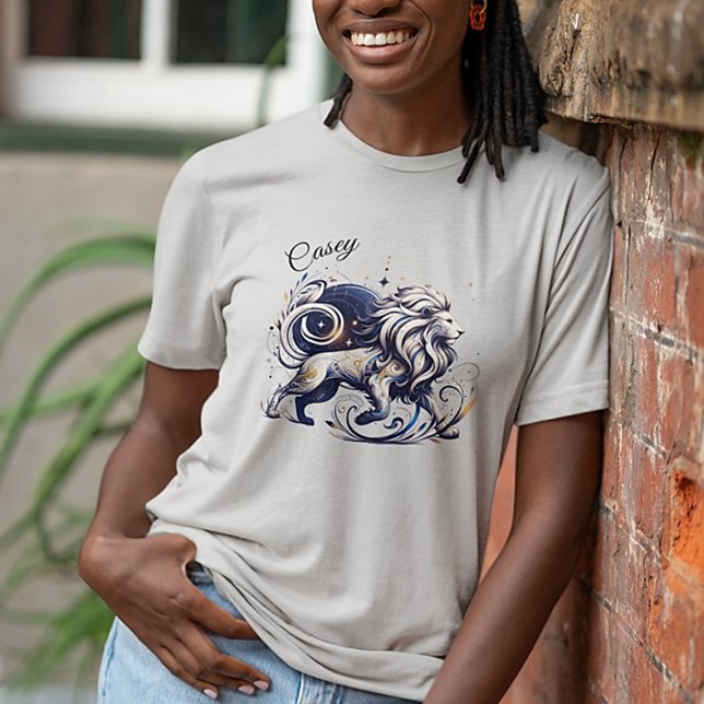 Elegante Watercolor Leo Zodiac Custom T-Shirt (Von Creator hochgeladen)