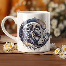 Elegante Watercolor Leo Zodiac Custom Tasse