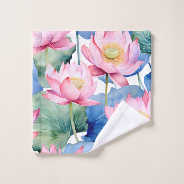 Elegante Watercolor Lotus Blume Waschlappen (Waschlappen)