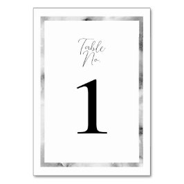 Elegante Watercolor Marble Bliss Wedding Tischnummer