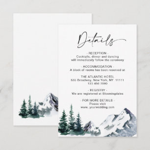 Elegante Watercolor Mountain Details - Eintrittska Begleitkarte