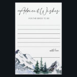 Elegante Watercolor Mountains Forest Advice Card<br><div class="desc">Elegante Watercolor Mountains Forest Advice Card. Personalisieren Sie mit der Braut zu sein Name und Datum der Dusche. Für weitere Anpassungen klicken Sie bitte auf den Link "Weiter anpassen". Wenn Sie Hilfe benötigen,  kontaktieren Sie mich bitte.</div>