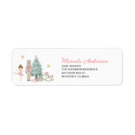 Elegante Watercolor Nutcracker Ballet Pink Christm