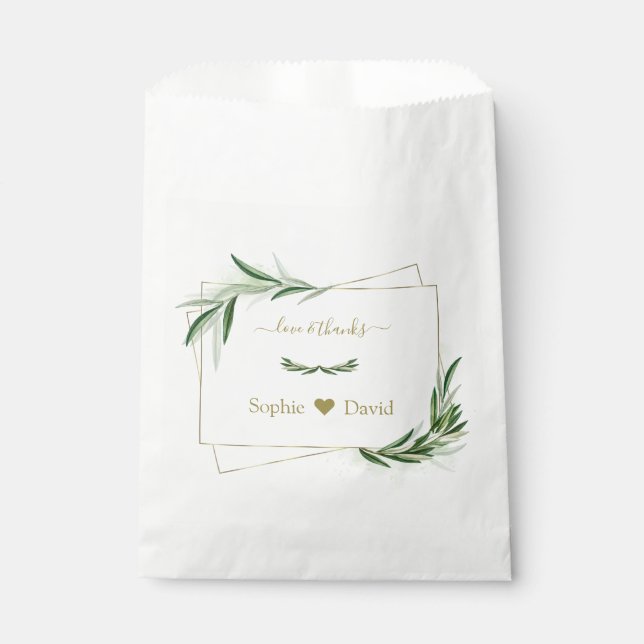 Elegante Watercolor Olivenweg Geschenktütchen (Vorderseite)