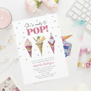 Elegante Watercolor Popsicle Baby Shower Einladung
