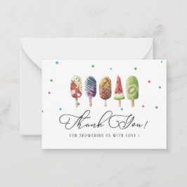 Elegante Watercolor Popsicle Danke Baby Dusche Mitteilungskarte