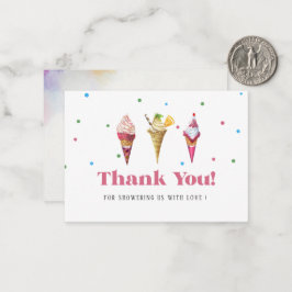 Elegante Watercolor Popsicle Danke Baby Dusche Mitteilungskarte
