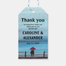 Elegante Watercolor Red Umbrella Couple Wedding