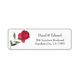 Elegante Watercolor Rote Rose Hochzeitadresse
