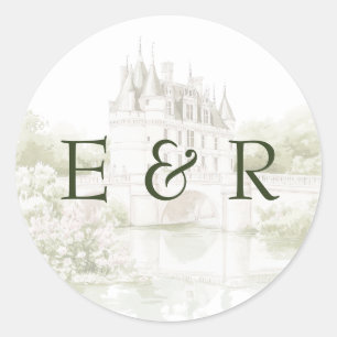 Elegante Watercolor Runder Aufkleber