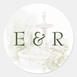 Elegante Watercolor Runder Aufkleber