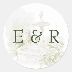 Elegante Watercolor Runder Aufkleber