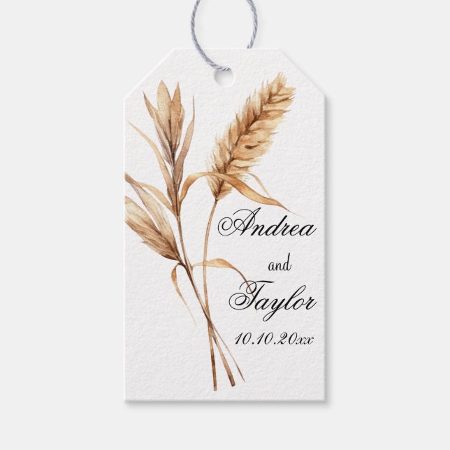 Elegante Watercolor Terracota Geschenkanhänger (Vorderseite)
