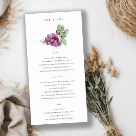 Elegante Watercolor Traubenblätter Hochzeitskarte Dankeskarte