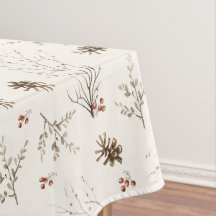 Elegante Watercolor-Wald-Winterbeeren-Muster