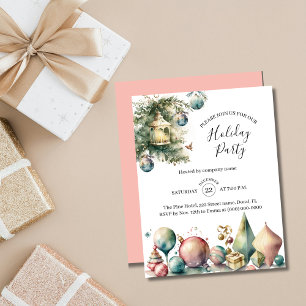 Elegante Watercolor Weihnachtsfeier Einladung