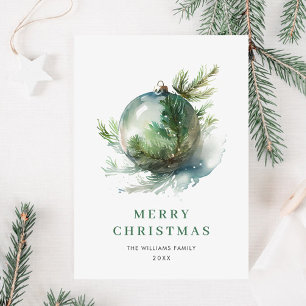 Elegante Watercolor Weihnachtsfeiertage Gruß Feiertagskarte