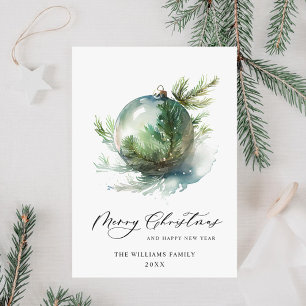 Elegante Watercolor Weihnachtsfeiertage Gruß Feiertagskarte