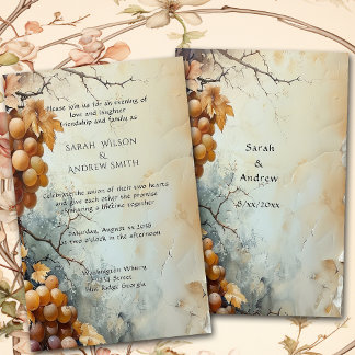 Elegante Watercolor Weingarten Einladung zur Hochz Briefpapier