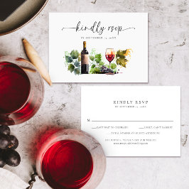 Elegante Watercolor Weingarten Hochzeit RSVP Karte