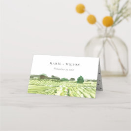 Elegante Watercolor Weinkeller Weinkultur und Erde Platzkarte
