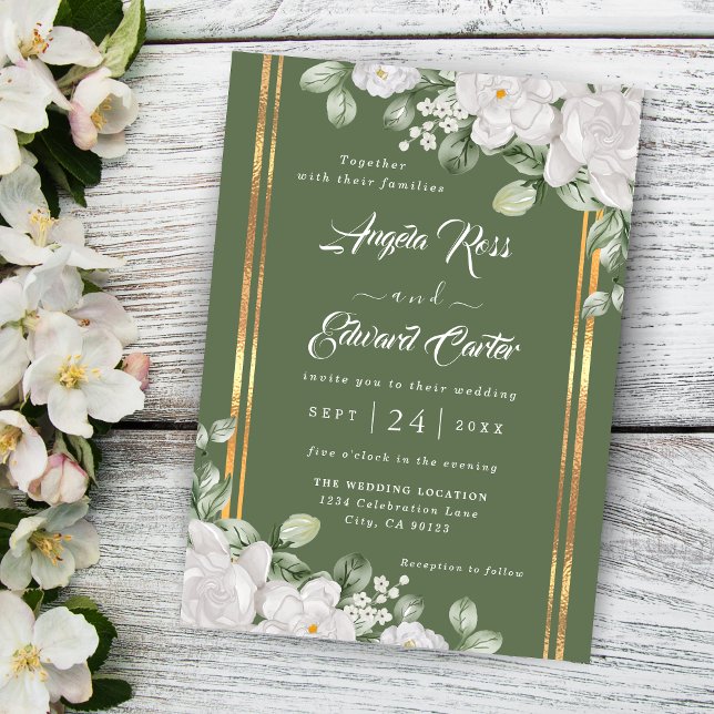 Elegante Watercolor White Florals Wedding Save The Date (Von Creator hochgeladen)