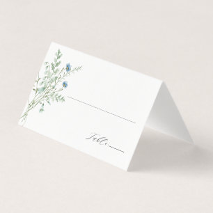 Elegante Watercolor Wildblume Hochzeit Platzkarte