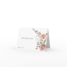 Elegante Watercolor Wildblumen Vielen Dank