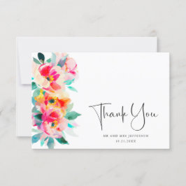 Elegante Watercolor Wilde Blume Blumenzehen Dankeskarte