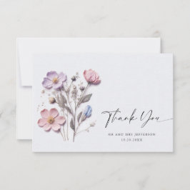 Elegante Watercolor Wilde Blume Blumenzehen Dankeskarte