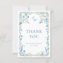 Elegante Watercolor Wilde Blume Blumenzehen Dankeskarte