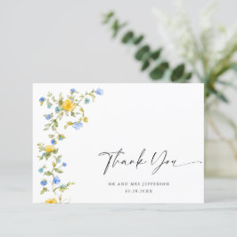 Elegante Watercolor Wilde Blume Blumenzehen Dankeskarte