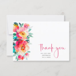 Elegante Watercolor Wilde Blume Blumenzehen Dankeskarte