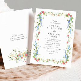 Elegante Watercolor Wilde Blume Blumenzehen Einladung