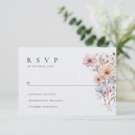 Elegante Watercolor Wilde Blume Blumenzehen RSVP Karte