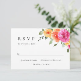 Elegante Watercolor Wilde Blume Blumenzehen RSVP Karte