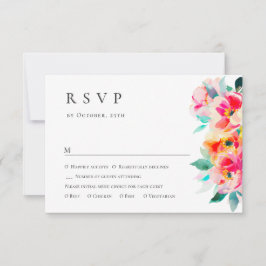 Elegante Watercolor Wilde Blume Blumenzehen RSVP Karte
