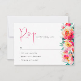 Elegante Watercolor Wilde Blume Blumenzehen RSVP Karte