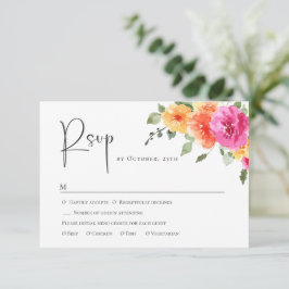 Elegante Watercolor Wilde Blume Blumenzehen RSVP Karte