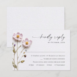 Elegante Watercolor Wilde Blume Blumenzehen RSVP Karte