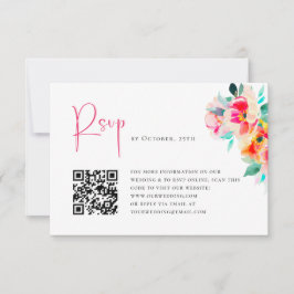 Elegante Watercolor Wilde Blume Blumenzehen RSVP Karte