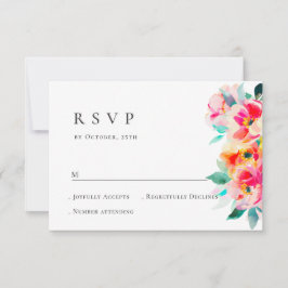 Elegante Watercolor Wilde Blume Blumenzehen RSVP Karte