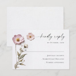 Elegante Watercolor Wilde Blume Blumenzehen RSVP Karte