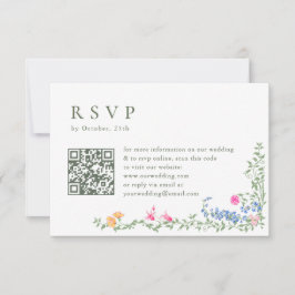 Elegante Watercolor Wilde Blume Blumenzehen RSVP Karte