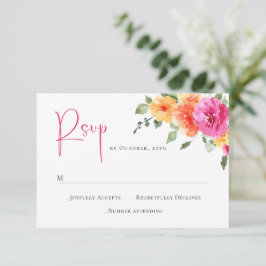 Elegante Watercolor Wilde Blume Blumenzehen RSVP Karte
